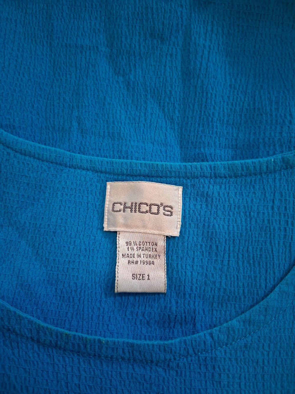 Chico's Bright Blue Sleeveless Layered Maxi Dress Size 1 Boxy Relaxed Fit - Picture 5 of 5